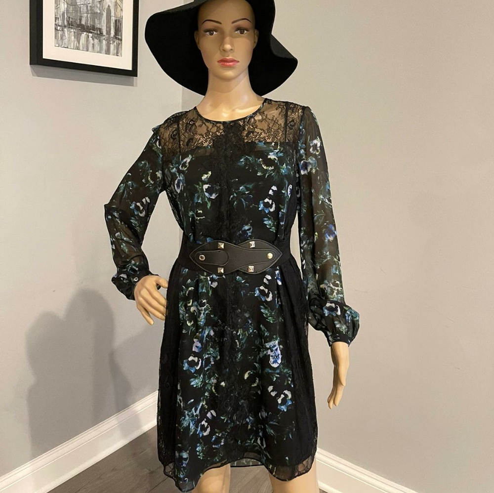 Haute Hippie Silk long sleeve short dress